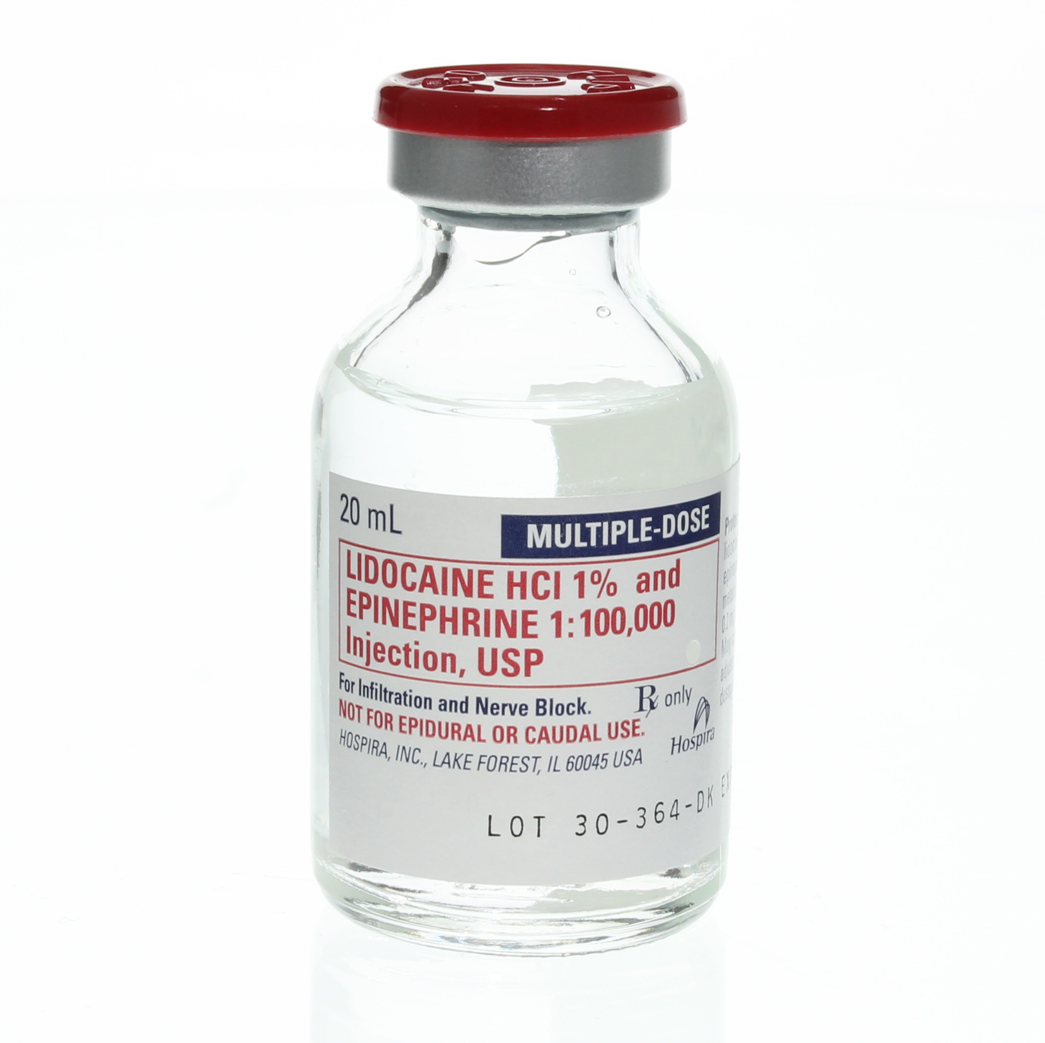 Lidocaine 1% w/Epi 20ml MDV